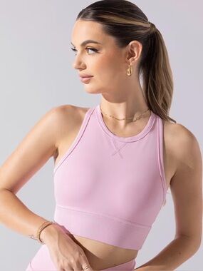 POPFLEX BUBBLEGUM SWEAT SESH CROP TOP